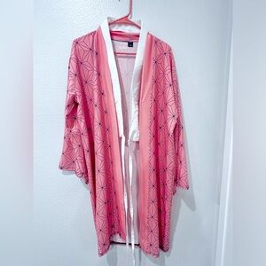 Cosplay anime Demon Slayer’s Nezuko Kamado robe + kimono collar